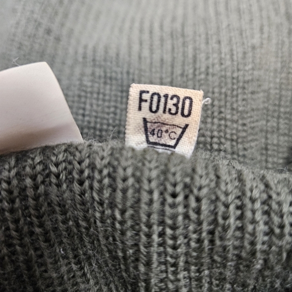 Vintage German Commando Olive Green Ribbed Knit Wool Sweater Size Medium Men A17 - Picture 8 of 12